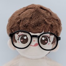 지오몽 10cm 15cm 20cm 아이돌 인형 뿔테 안경 동글이 선글라스 장식 코디 옷, 15Cm 인형용, 블랙