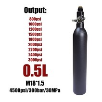 공압 에어 실린더 압축 공기 탱크 0.25L 0.35L 0.5L CO2 병 4500psi 30MPa 300bar M18 x 1.5 레귤레이터 출력 800psi to 3000psi, [04] 0.5L Tank, [10] Output 3000psi