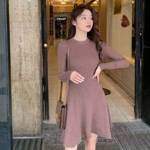 상견례 피로연 졸업식 사진 원피스 파는곳, 브라운, one size/free