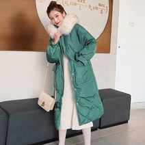 입어보면 정말 예쁜 풍성한 털후드 오리털 여성롱패딩