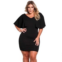 Hua shang 여성 여름 v 목 인과 미니 드레스 우아한 주름 짧은 소매 슬림 bodycon 연필 대형 가운 femme