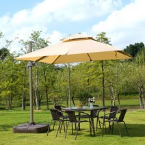 프리미엄 사각 폴딩 파라솔 물통세트 카페 테라스 옥상 그늘막 각도조절 2중지붕 튼튼한파라솔, 프리미엄 사각폴딩파라솔SET_그린