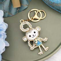 라본 큐빅 원숭이 열쇠고리 키홀더 원숭이띠선물 장식소품 단체선물 가방고리, 상자포장, 블루