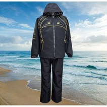 40년장인제작 국산 바다낚시복 고어텍스 낚시복 상하세트, 2XL, 검정