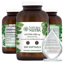 Natural Nutra Soy Lecithin Dietary Supplement 네추럴뉴트라 소이 레시틴 써플리먼트 1200mg 200캡슐, 1개, 기본