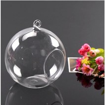 투명한 행잉 볼 꽃병 화분 테라리움 용기 DIY 붕규산염 유리 다육 심기 꽃 웨딩 홈 데코, 03 10CM