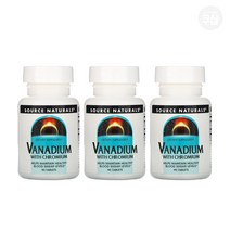 소스 내추럴스 Source Naturals 바나듐 위드 크롬 90정 X 3통, 3개