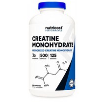 Nutricost Creatine Monohydrate 뉴트리코스트 크레아틴 모노하이드레이트 3000mg 500정, 1개, 기본