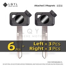 야마하 자석용 오토바이 키 포경 블랭크 교체 6 개 도난 방지 잠금 VOX BWS JOG EVO ZR 50 100 125 4V VOX50 VINO, 3 Right 3 Left, 6개