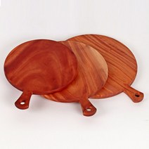 센에코 마호가니 원형핸들 플레이팅도마 나무도마 원목도마 주방도마 친환경도마, 내츄럴