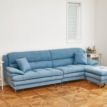 앨리스 4인용 아쿠아텍스 신소재 방수패브릭 이지클린 패브릭소파, 스카이블루