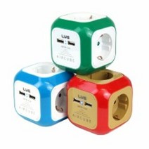 LUG-KSG-04U-1.5sq 5.0m 2포트 usb 멀티탭 블루, 단품
