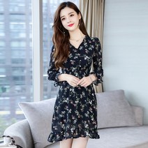 채윤러브 chaeyoon love 여성 플라워 쉬폰 미니원피스