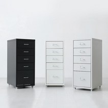 마켓비 사무실 캐비닛 철제 책상서랍장 5단 / 철재 케비넷 캐비넷 수납장, 다크그레이