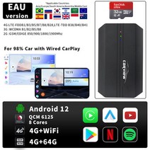 자동차 관련제품 CARVIEW-무선 안드로이드 오토 Ai 박스 카플레이 넷플릭스 스마트 유튜브 4K 비디오 플러, 02 EAU 64G N TF32