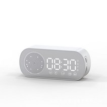 무선 블루투스 스피커 시계 듀얼 알람 지원 TF 카드 FM 라디오 사운드바 HIFI 뮤직박스 사운드바, [01] WHITE