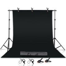 사진 스튜디오 크로마키 그린 스크린 프레임 지원 시스템 배경 스탠드 키트 조절식, 2600x3000mm+With Black Cloth