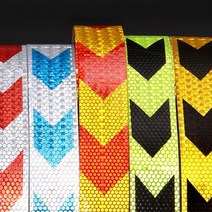 PKFARM 안전 야광 스티커 1+1 SET 자동차 트럭 화물차 야간 운전 빛 반사 리플렉터 테이프, 폭 5cm*길이 3M, 1+1(2개), 레드화이트