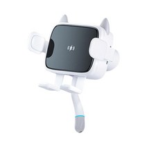 만화 고양이 모양 충전기 산 휴대전화 홀더 넓은 호환성 자동적인 죄는 자동 감지, 10x13x6.4cm, ABS, 하얀색