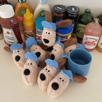 루스플로스 그로밋 얼굴 키링 가방참, 그린리본그립톡, 1개