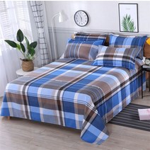 라지킹침대 3 조각 침대 시트 세트 1pc 플랫 2pcs 베개 면화 린넨 편안한 커버 더블 퀸 사이즈, [01] 3pcs 160x230cm, [01] 01