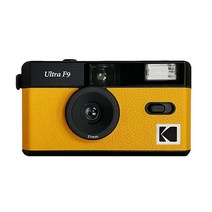 KODAK 재사용 가능한 울트라 F9 35mm 필름 카메라 고정 초점 및 광각 플래시 내장 컬러 네거티브 또는 흑백 필름과 호환 (필름 배터리 미포함) (옐로우) 108581