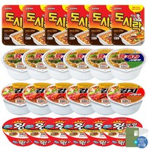 더블비 농심 팔도 컵라면 4종 총 24개 (육사발 6개 + 김치사발 6개 + 도시락 6개 + 미니왕 6개)+더블비카드거울, 1세트