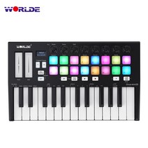 미디컨트롤러 오디오 스피커 홈레코딩 worlde panda 25 키 미디 키보드 컨트롤러 usb 미디 컨트롤러 8 rgb 백라이트 트리거 패드 6.35mm 페달 잭 키보드, 협력사, 유형 5