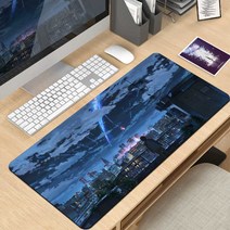 초대형 마우스패드 애니배경 작화 키보드 미끄럼 방지, 픽셀 시대 400x900mm 3mm