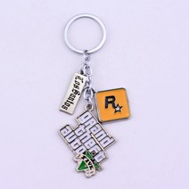 자동차번호판키링 키홀더 Muti-Pendant Key Holder PS4 Xbox PC Keyfob Game GTA V Theft Auto 5 Keychain Fans ChaINS, [01] 01