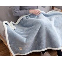 똑딱이담요 망토 양털 엠보싱 치마 블랭킷 양면 입는담요 입는이불 블루 그레이
