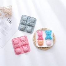 몰드비 토끼 곰 4구 실리콘 몰드, 단품