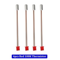 4pcs 100K 서미스터 온도 센서 XH1.25 터미널 3D 프린터 부품 24V 40W 카트리지 히터 XH2.54 Ender-3 S1 핫 엔드, [01] 4pcs Red Thermistor, 01 4pcs Red Thermistor