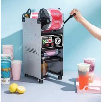 컵 실링기 업소용 밀크티 비닐 뚜껑 음료포장 업소용, 순수작업 키 18cm 컵모델 팬텀 블랙