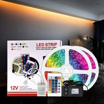 12V 방수 슬림 LED바 인테리어 간접조명 무드등 줄 RGB LED 스트립 리모컨 세트, 4-03.컬러타입 방수 검정띠 리모컨형