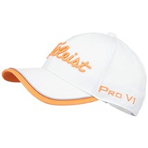 타이틀리스트(Titleist) 남성 골프 모자 남자 투어 캡 HJ0CTR-WTOR, 화이트 오렌지