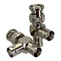 소켓 커넥터 어댑터 커넥터 bnc 수 플러그 앰프 암 잭 t 앰프 Y형 격벽 너트 pcb 마운트 앰프 플랜지 rf 동축, bnc m  2x f 에지, 1-10pcs