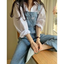 해외직구 멜빵 바지 팬츠 루즈핏 데님 와이드핏 여성 데일리룩 연예인 사복 패션