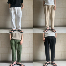 아워핸드 (hourhand) / 남자 린넨 와이드 팬츠 냉동고 냉장고 마 항아리 통큰 통넓은 몸빼바지