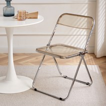 Oyoson 접이식 의자 카페의자 투명의자 인테리어의자 식탁의자, 노란색