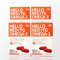 헬로헬스 레드 rTG 오메가3 - 30캡슐 4세트