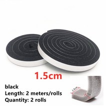 2pcs 자기 접착 성 도어 창 씰링 스트립 스폰지 폼 방음 테이프 방풍 방진 도어 및 창 갭 씰 스트립, 03 black 1.5cm 2 rolls