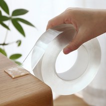 양면 나노 테이프 양면 테이프 투명 NoTrace 재사용 가능한 방수 접착 테이프 Cleanable Home Gekkotape, 투명한, 3분, 30mm