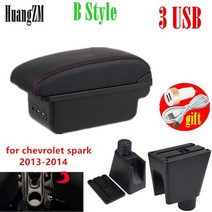 차량용 수납함 콘솔박스 Chevrolet Spark III Armrest box 2011 Aveo T200 자동차 팔걸이 상자 액세서리, 05 B black red line