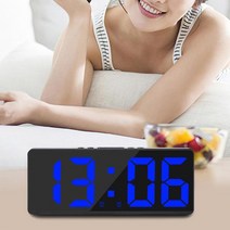 LED전광판 전자 알람 시계 스누즈 USB LED 디스플레이 침실 노인 테이블 침대 옆, 03 Blue