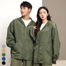 텐클로 빅사이즈 (90~150까지) 남녀공용 오버핏 후드 스트링 바람막이 자켓