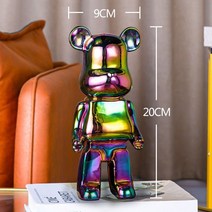 쇼파뒤 카페 인테리어 가게오픈 개업 결혼 선물 노호혼 재물복 Bear brick-동상 책상 액세서리 침실 장식 가정 및 장 럭셔리 거실 인형, [18] Bear Height 28CM