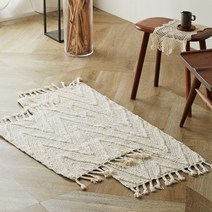 라뽐므 아그라 순면 발매트 1p+주방매트 1p, 아이보리