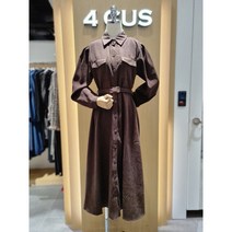 [4CUS]포커스 (FW1J7OP0250) 스웨이드 카라 벨티드 원피스