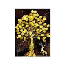 JISAN 보석십자수 캔버스형 40 x 30 cm DIY 세트 큐빅, 황금재물나무